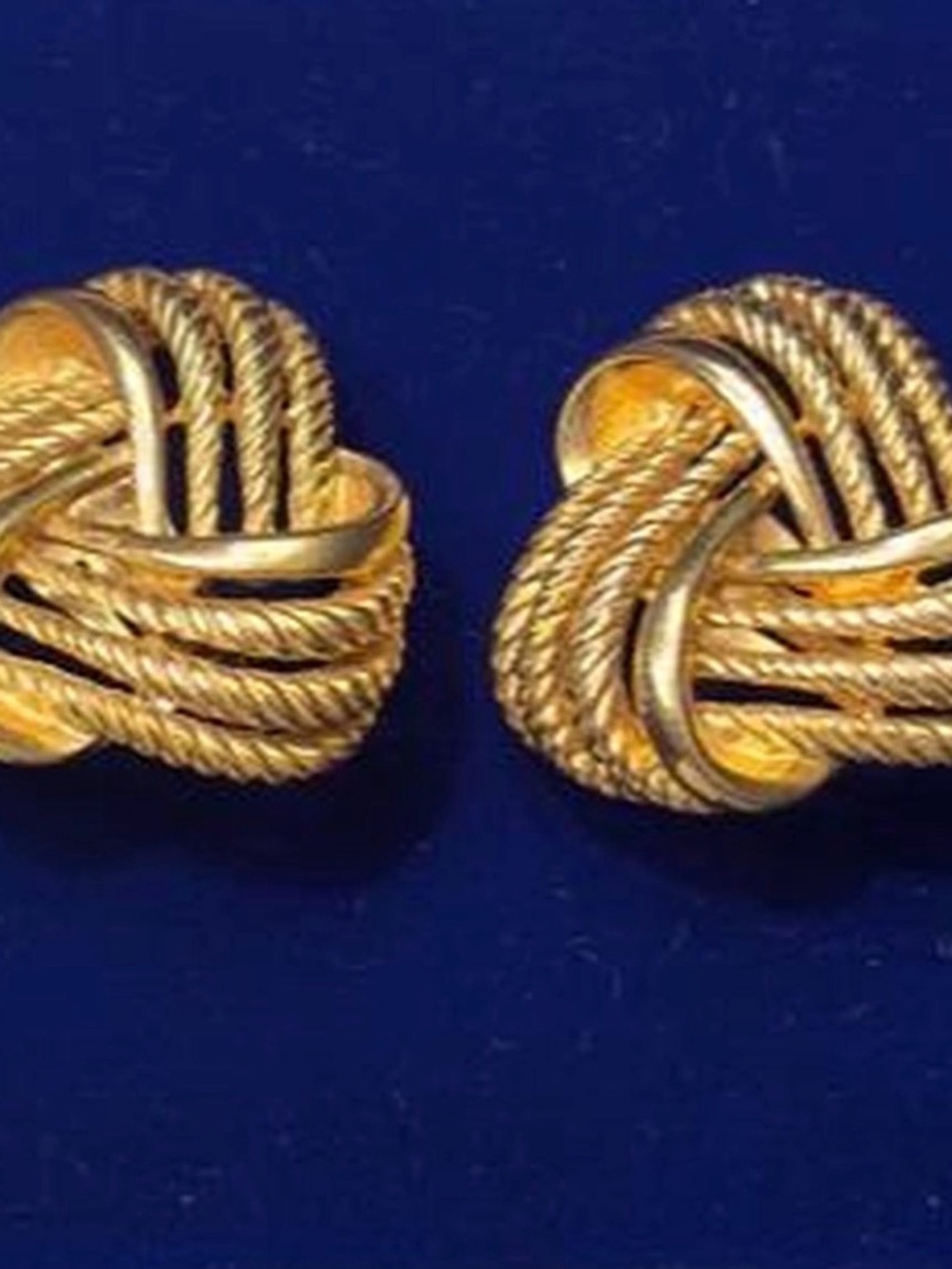 Gold-Tone Rope Love Knot Stud clip on Earrings - Elegant Women's Jewelry 90’s